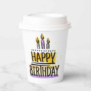 Gobelets En Papier Joyeuses tasses de papier d'anniversaire