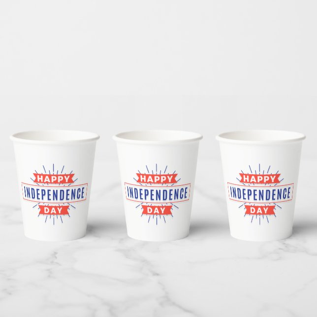 Gobelets En Papier Joyeuses tasses de papier pour la fête de l'Indépe (Multi)