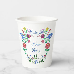 Gobelets En Papier Joyeux Anniversaire Kalocsai Flower Folk Art