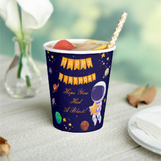 Gobelets En Papier Joyeux Anniversaire Tasse Fête Spatiale | Thème As