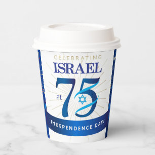 Gobelets En Papier Joyeux Israel Independence Day 75 Blue Star David