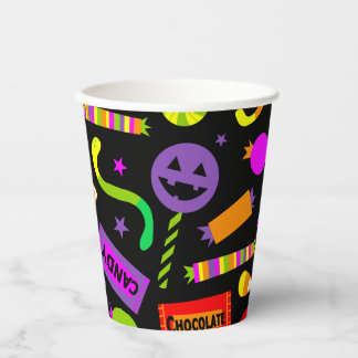 Gobelets En Papier Joyeux Motif de bonbons Halloween