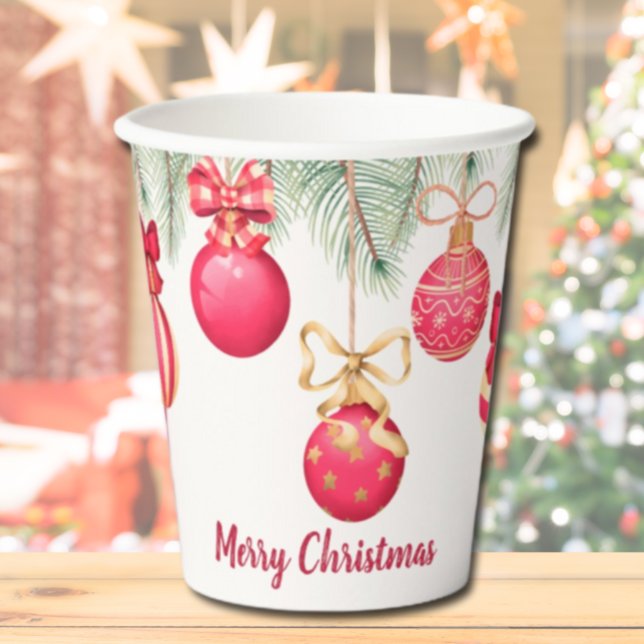 Gobelets En Papier Joyeux Noël Ornements Cups en papier (Créateur téléchargé)