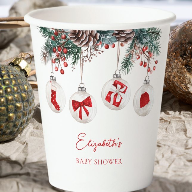 Gobelets En Papier Joyeux petit Baby shower de Noël (Créateur téléchargé)