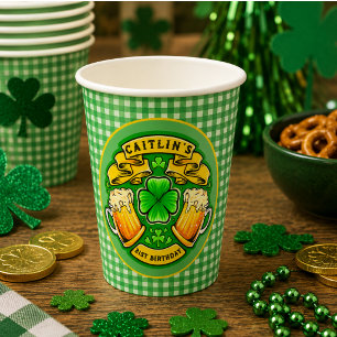 Gobelets En Papier Joyeux St Patrick Day Trèfle 21e Anniversaire
