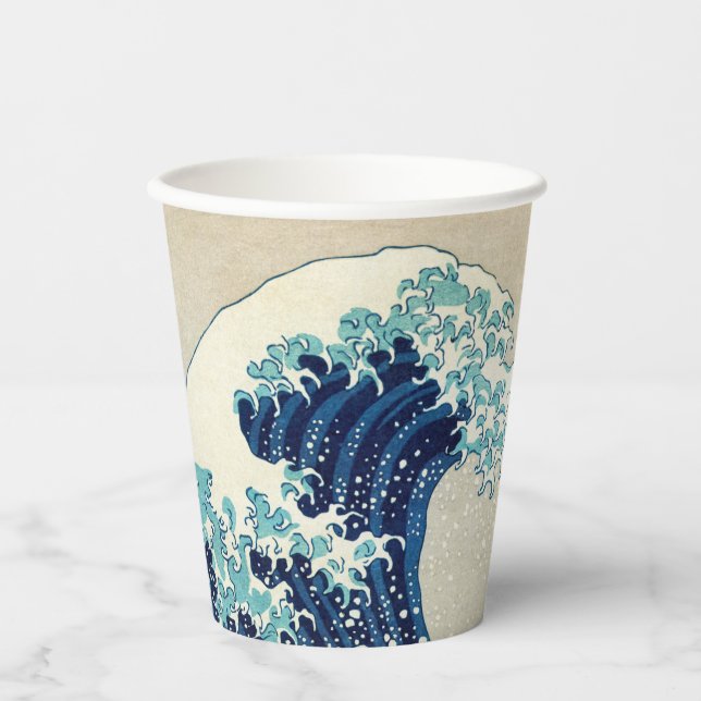 Gobelets En Papier Katsushika Hokusai - La Grande vague au large de K (Recto)