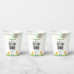 Gobelets En Papier Kawaii Wild Un Anniversaire Safari Jungle Animaux