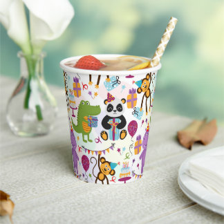 Gobelets En Papier Kids Birthday Wild Animals