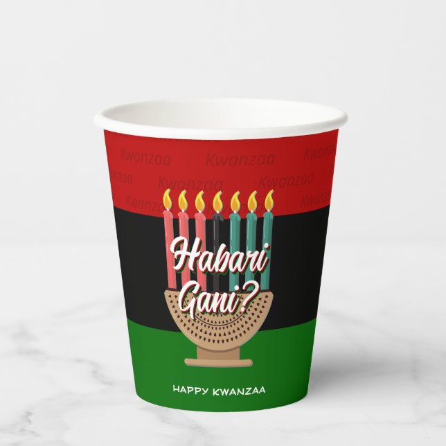 Gobelets En Papier Kwanzaa HABARI GANI (Recto)