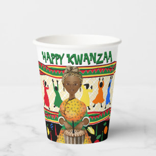 Gobelets En Papier Kwanzaa Vacances afro-américaines