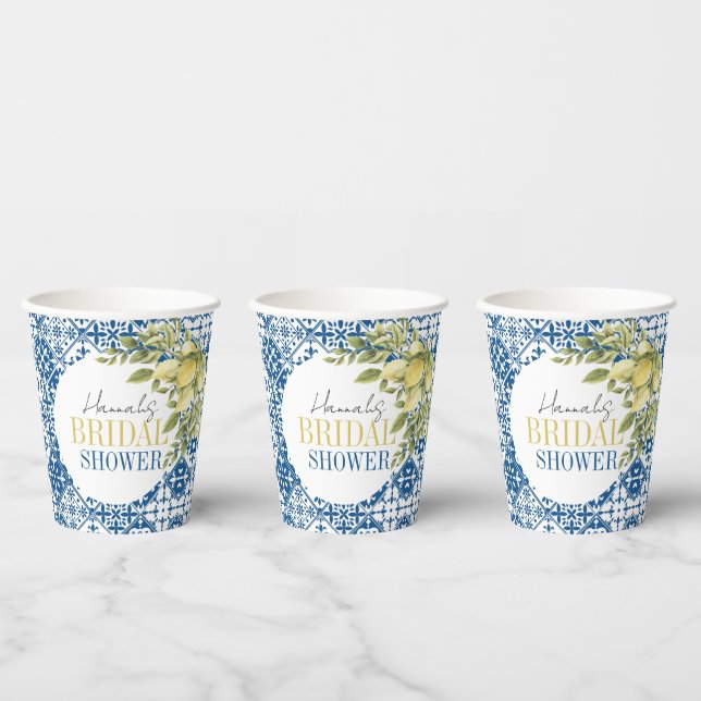 Gobelets En Papier La dolce Vita Fête des mariées italienne (Multi)