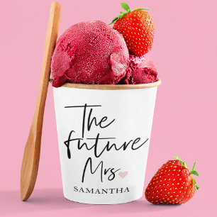 Gobelets En Papier La future Mme et Votre Nom Cadeau de beauté mode