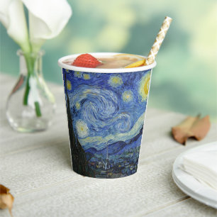 Gobelets En Papier La nuit étoilée de Van Gogh   