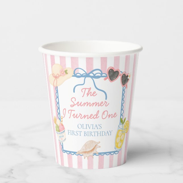 Gobelets En Papier La plaque en carton pour le premier anniversaire l (Recto)