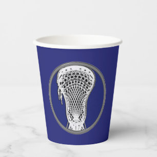 Gobelets En Papier Lacrosse Sports Bleu