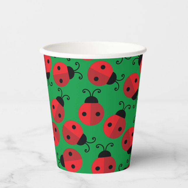 Gobelets En Papier Lady Bug Cute Kids 1er Anniversaire Coupes de papi (Recto)