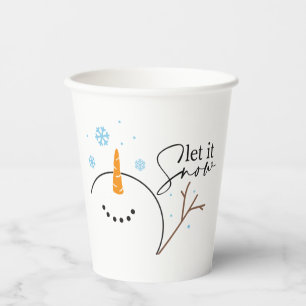 Gobelets En Papier Laisser Enneiger Coupes De Papier Snowman