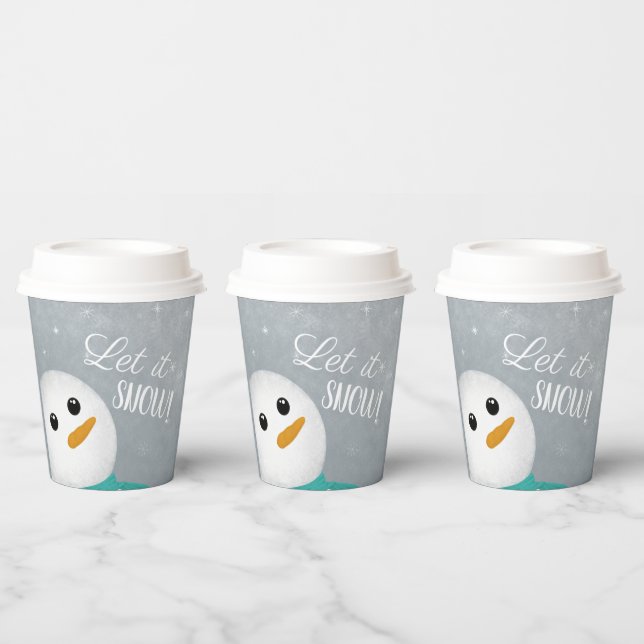 Gobelets En Papier Laisser neiger Snowman (Multi)