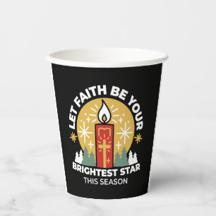 Gobelets En Papier Laissez Faith être votre plus brillant Star Candle