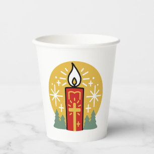 Gobelets En Papier Laissez Faith être votre plus brillant Star Candle