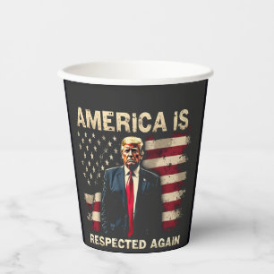 Gobelets En Papier L'Amérique est de nouveau respectée Trump USA 4 ju