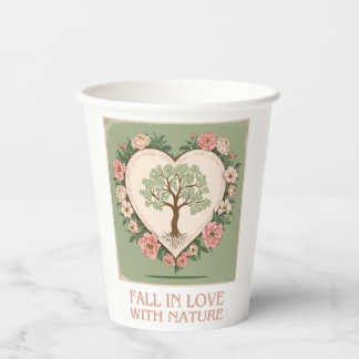 Gobelets En Papier L'amour du coeur de la nature