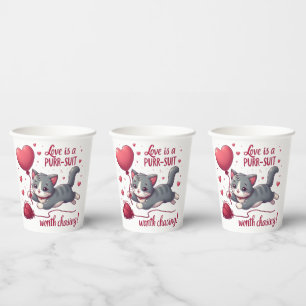 Gobelets En Papier L'amour est une poursuite qui vaut la peine de cha