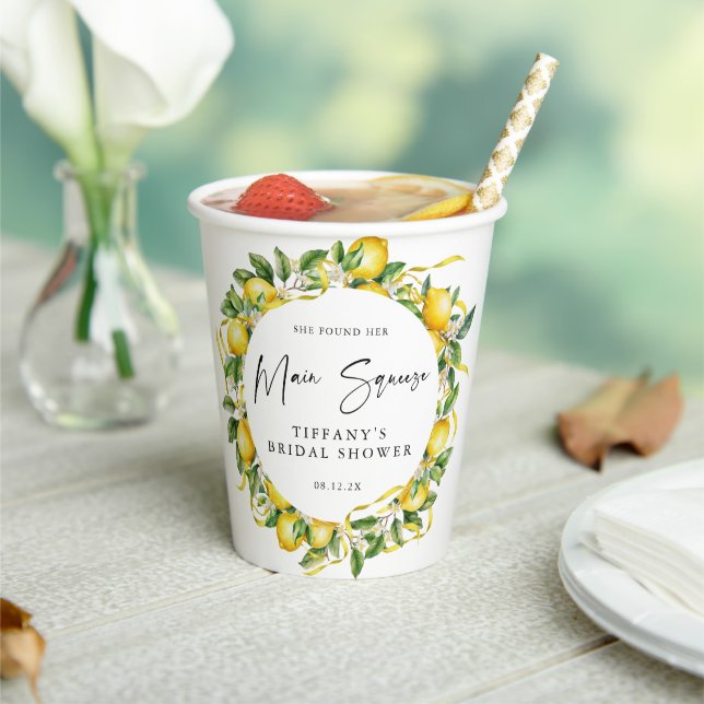 Gobelets En Papier Lancement de mariage aux citrons Citrus modernes (Insitu)