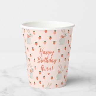 Gobelets En Papier Lapin et fraise