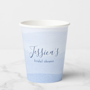 Gobelets En Papier Lavabo Dégradé Teinture Bleue Mariage