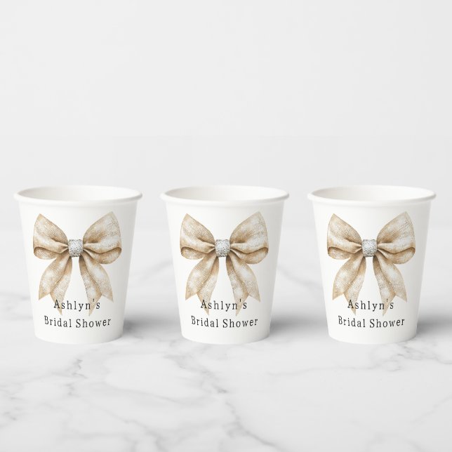 Gobelets En Papier Lavage chic argenté glamour mariage (Multi)