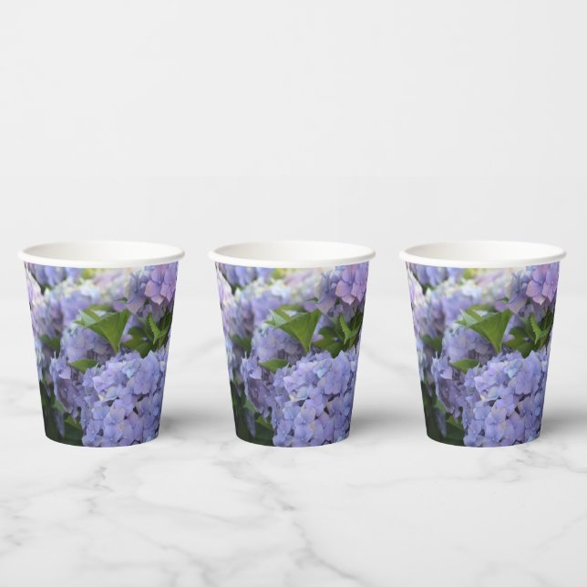 Gobelets En Papier Lavande & Lilac Hortensia Hydrangea Fleurs (Multi)