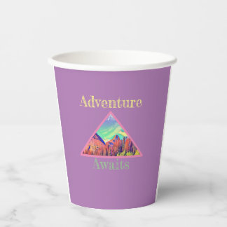 Gobelets En Papier L'aventure attend les montagnes anniversaire