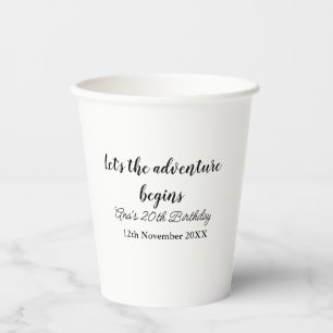 Gobelets En Papier l'aventure commence 20ème anniversaire ajouter nom