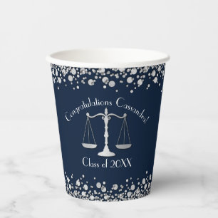 Gobelets En Papier Lawyer Law School Marine Silver Graduation Party