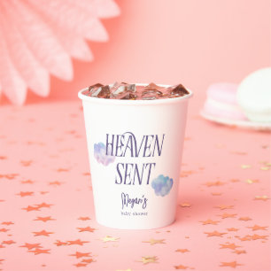 Gobelets En Papier Le ciel a envoyé Baby shower de fille religieuse