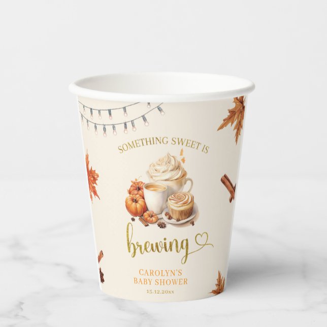 Gobelets En Papier Le Citrouille d'automne brasse Café Douche tasse d (Recto)