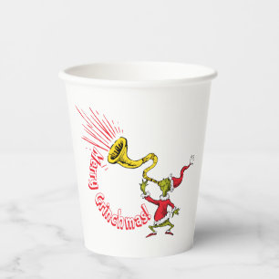 Gobelets En Papier Le Grinch sonnant de la corne joyeuse de Grinchmas