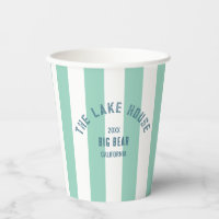 Le Lake House Crest Green Nautical Stripe