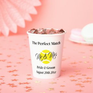 Gobelets En Papier Le match parfait super mariage de tennis à thème