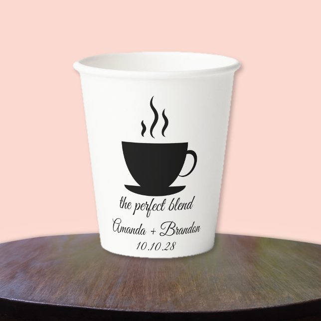 Gobelets En Papier Le mélange parfait tasse de papier Mariage de café (The Perfect Blend Hot Coffee Wedding Paper cup
)