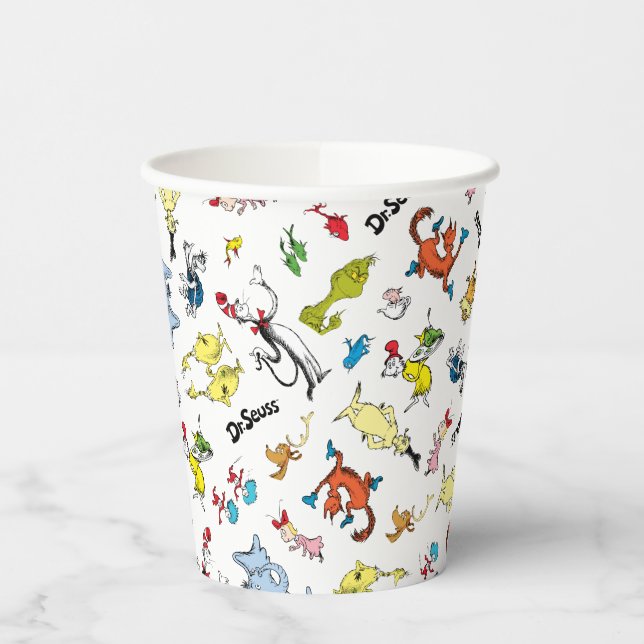 Gobelets En Papier Le monde du Dr Seuss Motif (Gauche)
