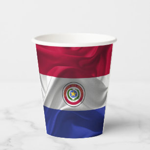 Gobelets En Papier Le Paraguay met des tasses de papier drapeau