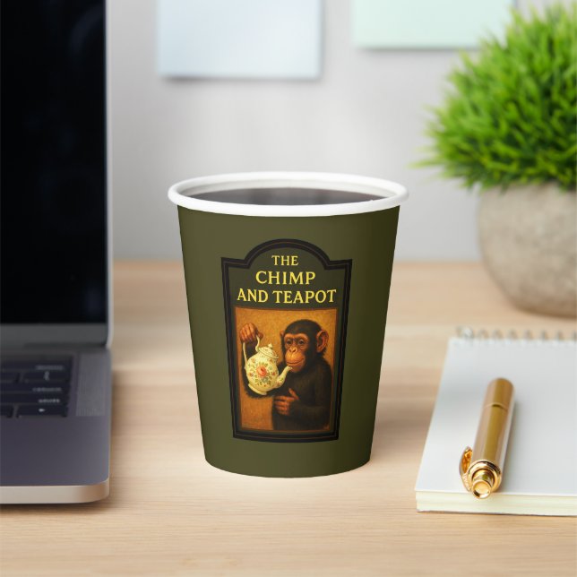 Gobelets En Papier Le Pub De Chimp Et Teapot (Insitu)