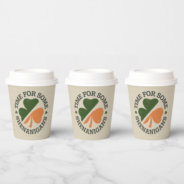 Gobelets En Papier Le temps de Saint-Patrick pour quelques clovers de (Multi)