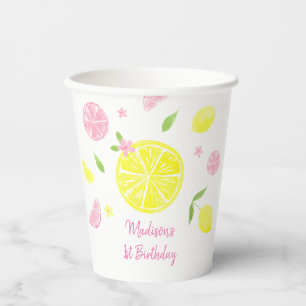 Gobelets En Papier Lemonade rose Lemon Anniversaire