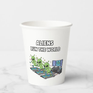 Gobelets En Papier Les Aliens Dirigent le Monde