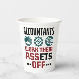 Gobelets En Papier Les Comptables Travaillent Leurs Actifs Sur La Com