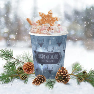 Gobelets En Papier Les Patters de Christmas Blue ID861