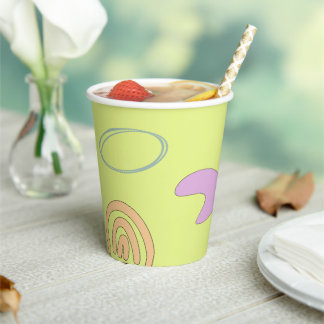 Gobelets En Papier Lignes mignonnes et formes tasses en papier